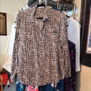 Calvin Klein Jeans Animal Print Button Down Shirt